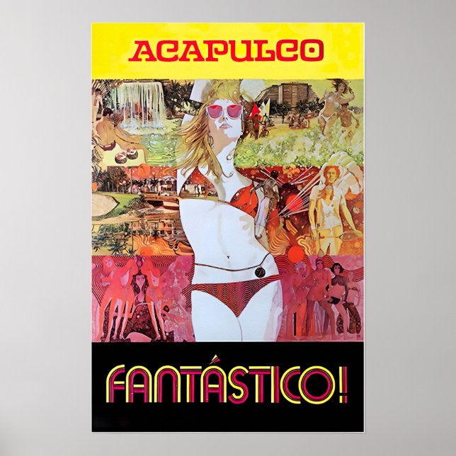 Acapulco Art Mexico Travel Poster Mexican Print (Vorne)