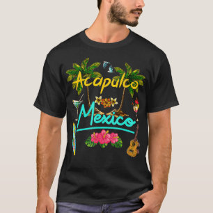 Acapulco Mexico Beach Summer Palm Surf Sun Set Pal T-Shirt