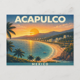 Acapulco Mexiko Retro-Reisepostkarte Postkarte