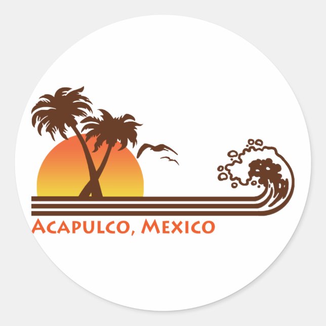 Acapulco Mexiko Runder Aufkleber (Vorderseite)