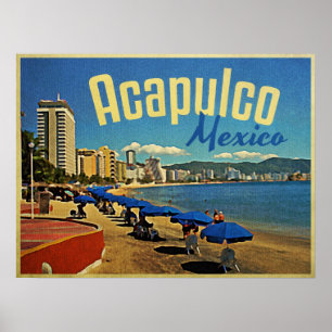 Acapulco Mexiko Vintage Reise Poster