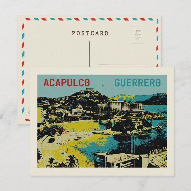 Acapulco view, Mexiko, Guerrero Postcard Postkarte (Vorne/Hinten)