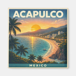 Acapulco Vintage Travel Poster Magnet