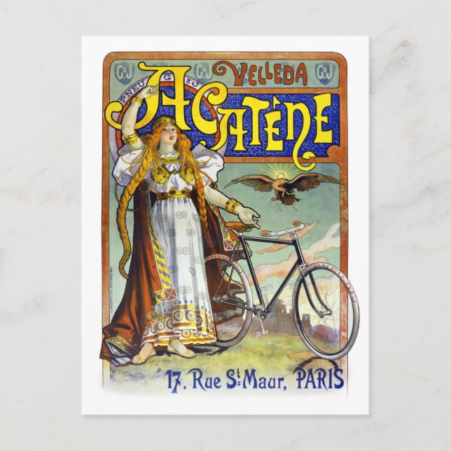 Acatène Velleda Französisches Vintages Werbeplakat Postkarte (Vorderseite)