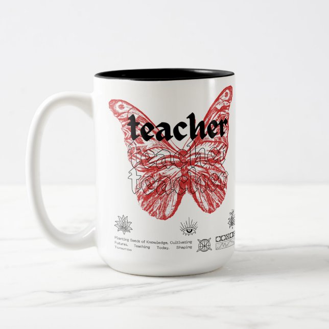  Accent Coffee Mug (15oz) Schoolteacher's Flig Zweifarbige Tasse (Links)