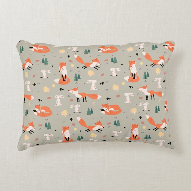 Accent Pillow Bunny und Fox Dekokissen (Vorderseite)