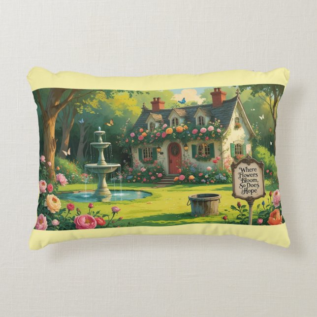 Accent Pillow-Where Flowers Bloom, So Does Hope |  Dekokissen (Vorderseite)