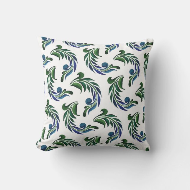 Accent Throw Pillow Peacock Feathers Kissen (Vorderseite)