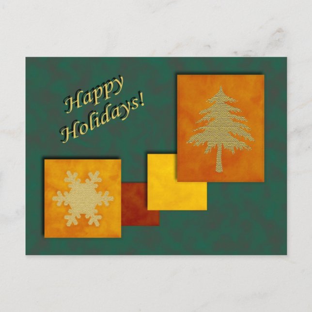 Accents de Noël Carte postale personnalisable (Devant)