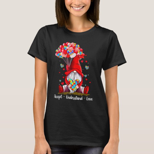 Accept Understand Love Autism Awareness Gnome Vale T-Shirt (Vorderseite)