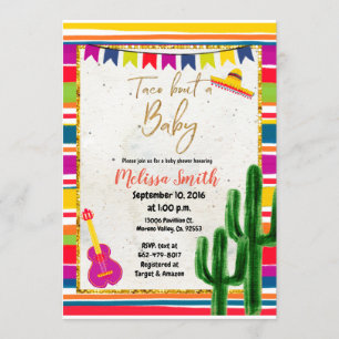 Accès de taco 'une invitation de baby shower de