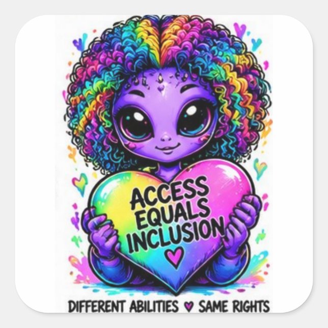 Access Equals Inclusion Alien Aufkleber (Vorderseite)