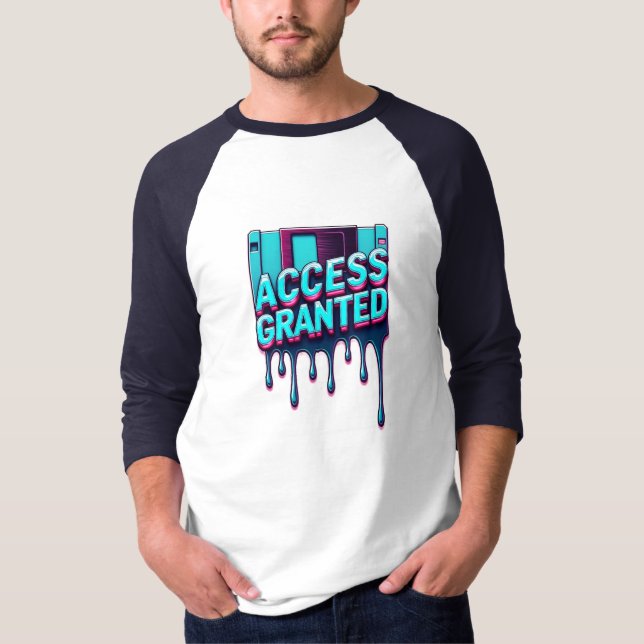 Access Granted | Retro Hacker Floppy Disk Graphic T-Shirt (Vorderseite)