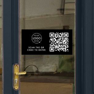 Access-Kontrolle QR Code Black Business Logo Fensteraufkleber