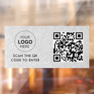 Access-Kontrolle QR-Code-Eintrag für Firmenlogo Fensteraufkleber