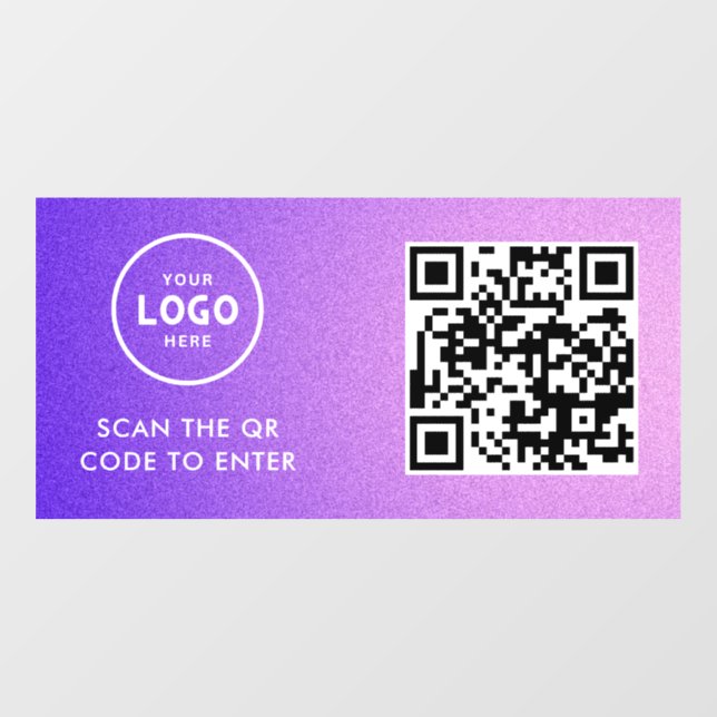 Access-Kontrolle | QR-Code-Firmenlogo - Blauer Ein Fensteraufkleber (Blatt)