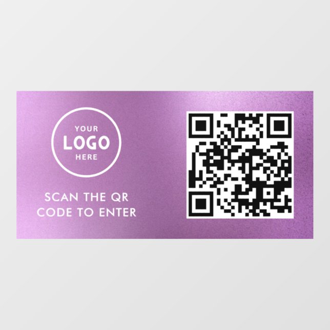 Access-Kontrolle | QR-Code-Firmenlogo - Blauer Ein Fensteraufkleber (Blatt)