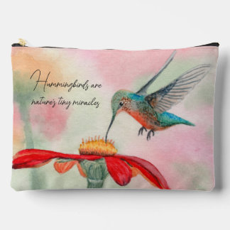 Accessoires pochette à fermeture éclair mignonne avec colibri