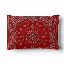 Pochette à fermeture éclair Paisley Bandana Rouge