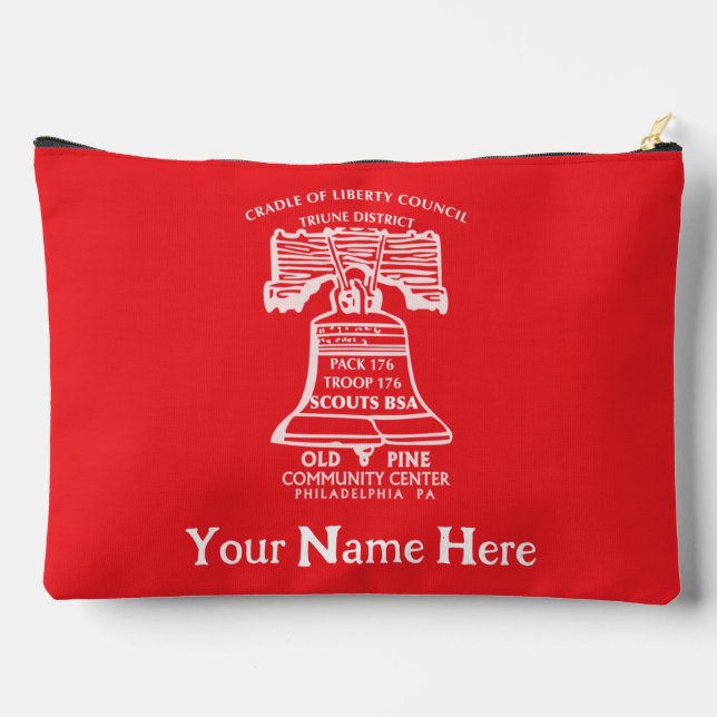 Accessory Pouch Large - Red (Personalized) Zubehörtasche (Rückseite)