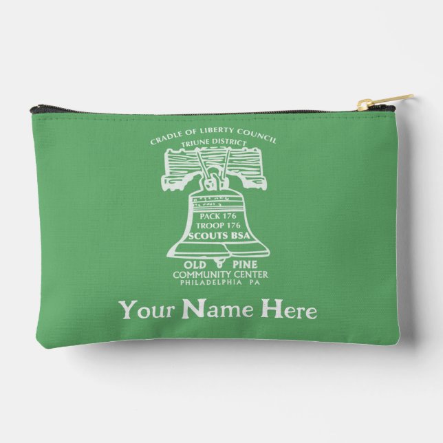 Accessory Pouch Small - Olive Green (Personalized) Zubehörtasche (Rückseite)