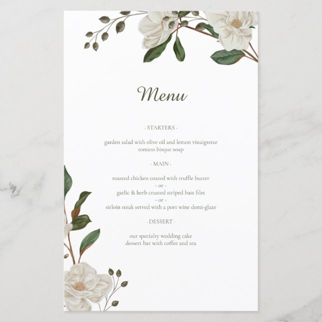 Accord de couleurs pastel Menu Mariage (Devant)