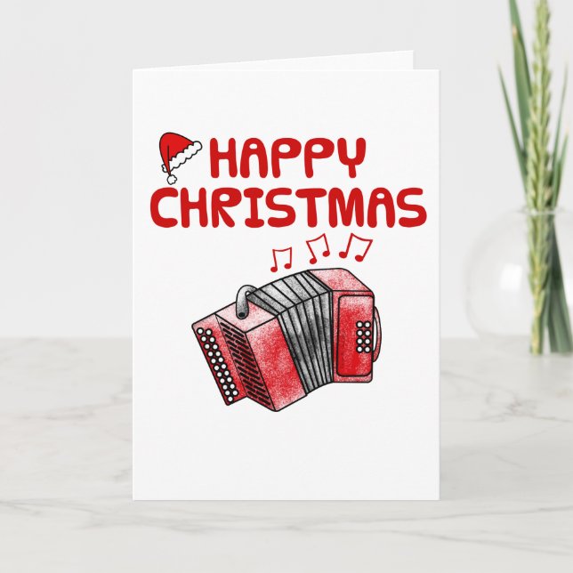 Accordéon Carte de Noël Musicien folklorique (Devant)