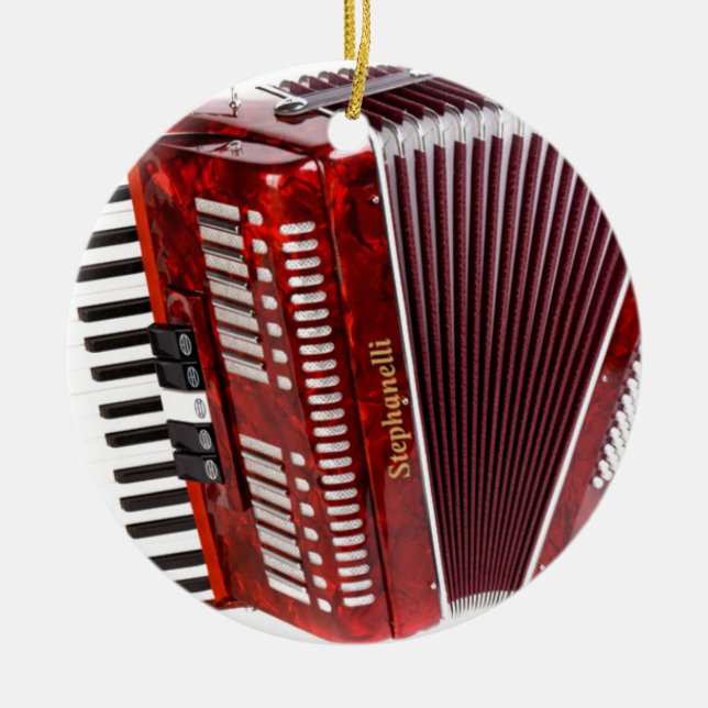 ACCORDIAN MUSIKINSTRUMENT KERAMIKORNAMENT (Vorne)