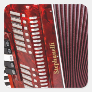 ACCORDIAN MUSIKINSTRUMENT QUADRATISCHER AUFKLEBER