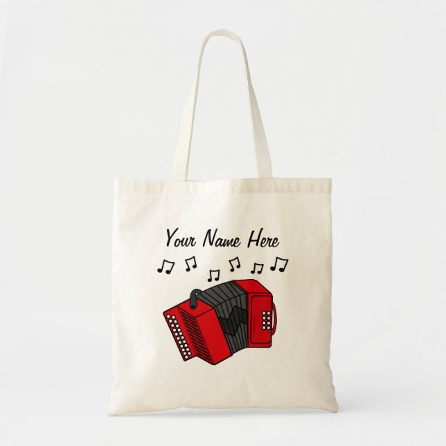 Accordion Custom Tote Bag Folk Musikergeschenk Tragetasche (Vorne)
