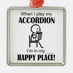 Accordion Happy Place Silbernes Ornament