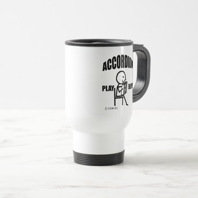 Accordion Jouer Garçon Voyage Mug (Devant droit)