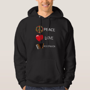 Accordion Liebe Peace Music Accordionist Music Flo Hoodie