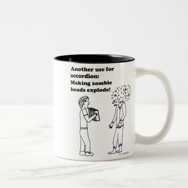 Accordion macht Zombies explodieren Zweifarbige Tasse (Rechts)
