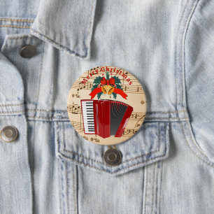 Accordion Music, Christmas Design, Button