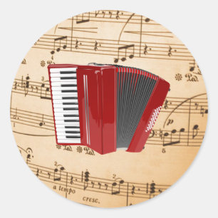 Accordion Music, populäres Design, Runder Aufkleber