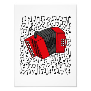 Accordion Musical Notes Accordionist Folkmusiker Fotodruck
