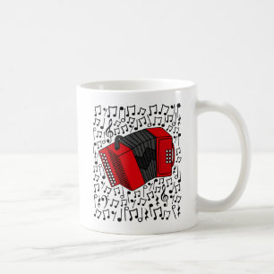 Accordion Musical Notes Accordionist Folkmusiker Kaffeetasse