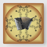 Accordion ~ Musical Scroll ~ Goldener Hintergrund