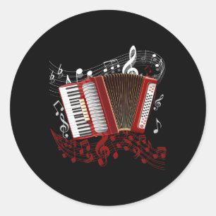 Accordion Player Folk Music Accordion Runder Aufkleber