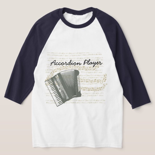 Accordion Player Raglan Baseball T - Shirt (Ablage )
