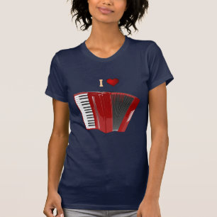 Accordion : T-shirt I Love My Red Accordion