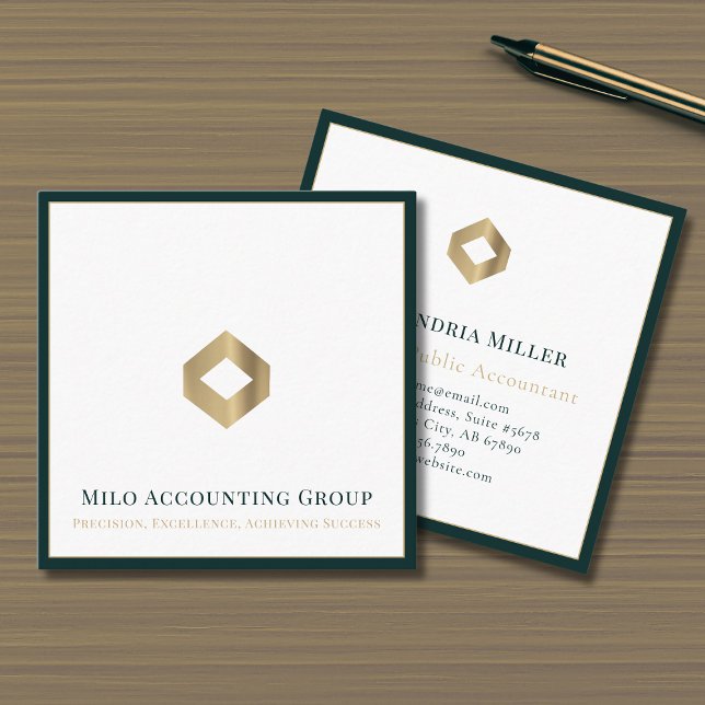 Accountant Beruflich Luxury Logo Quadratische Visitenkarte (Von Creator hochgeladen)