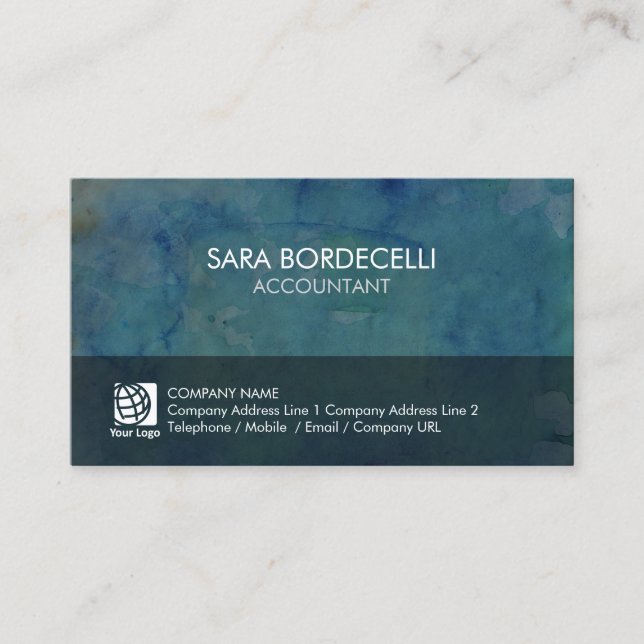 Accountant Finance Watercolor Grunge Visitenkarte (Vorderseite)