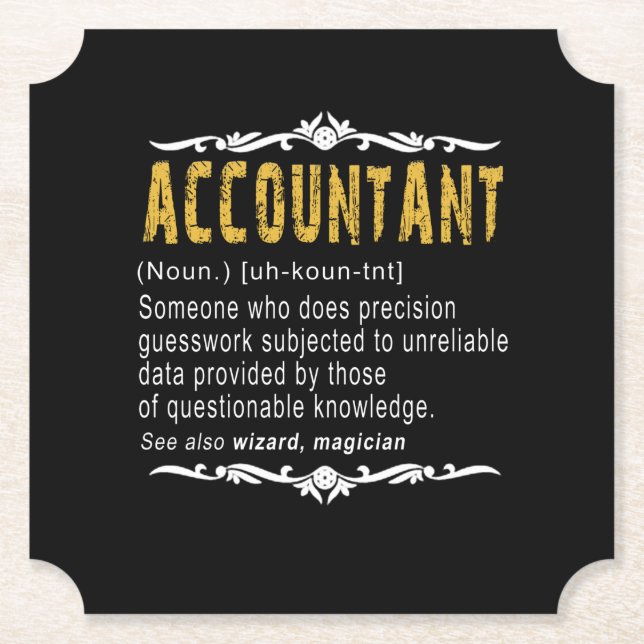 Accountant Funny Definition benutzerdefiniertes Ge Untersetzer (Vorderseite)