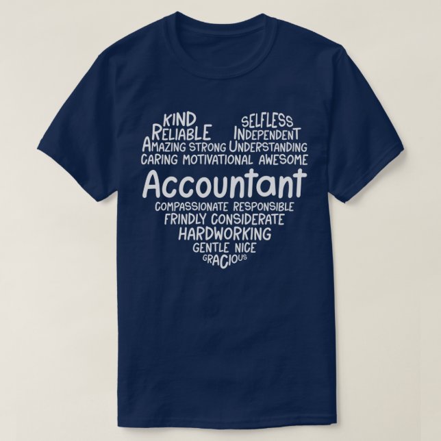 Accountant Heart Accounting T-Shirt (Design vorne)