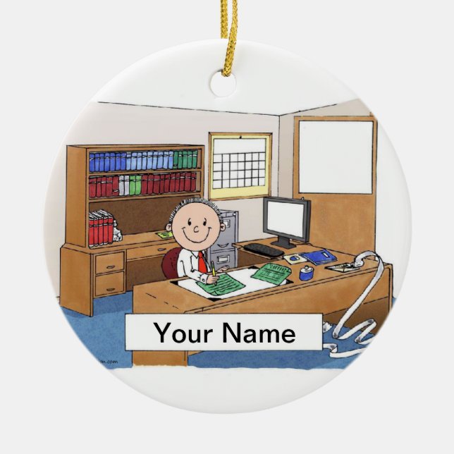 Accountant - Male Keramik Ornament (Vorne)