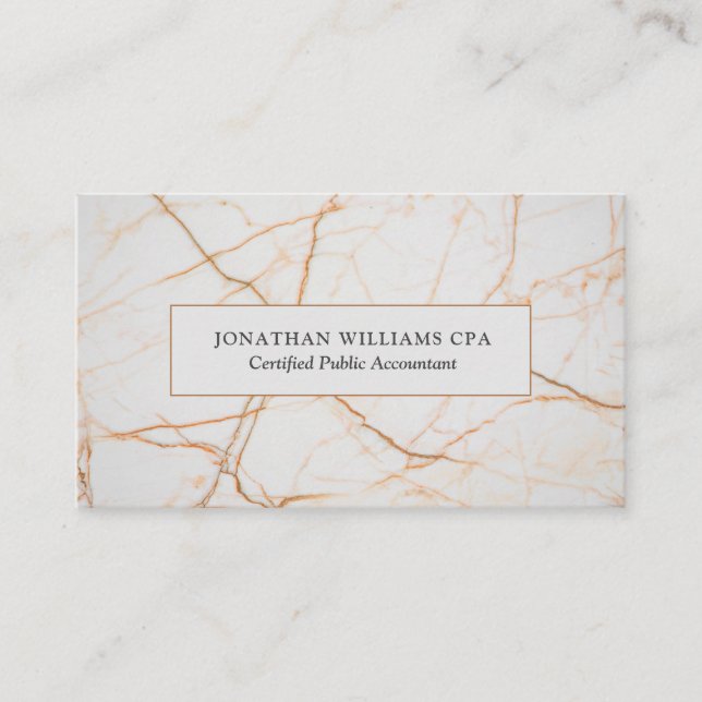 Accountant Marble Gold Typografy Visitenkarte (Vorderseite)