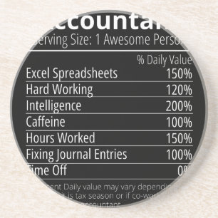 Accountant Nutrition Fact, Nutrition Facts Getränkeuntersetzer