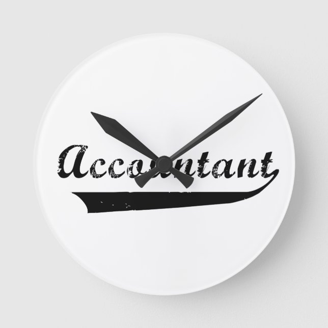 Accountant Sports Style Text Runde Wanduhr (Vorderseite)